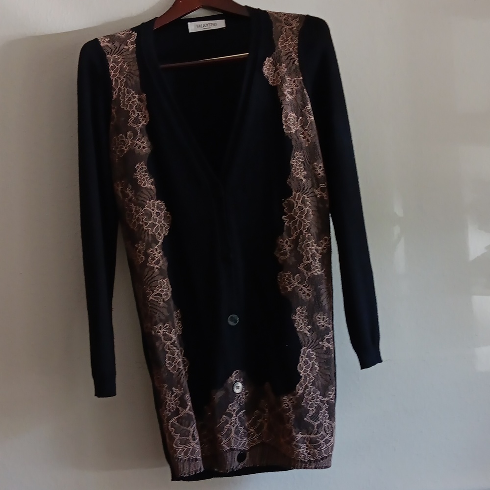 Valentino lace detail cardigan